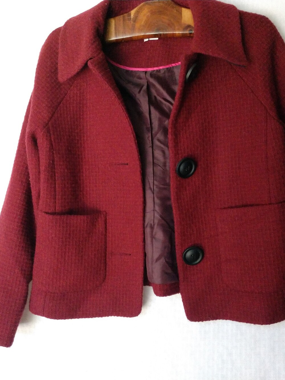 Boden Blazer Burgundy Heavyweight Warm Size 4P 4 Petite Chest 34" - Picture 3 of 10